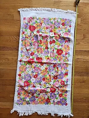 Vintage Sears Drylon Floral Bath Towel Appears New Soft • $18