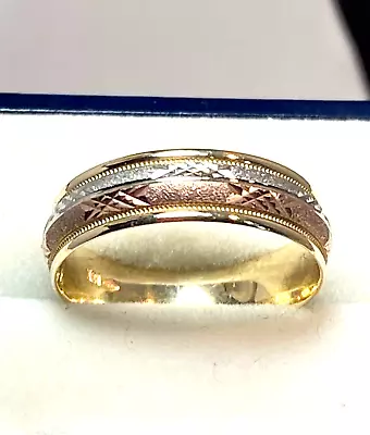 Nice Genuine Real 10K Yellow Pink White Gold Men Women Ring Rings Diamond Cut CY • $174.44