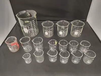 Kimax Lab Glassware Lot Of 17 Griffin Low Form Beakers Flasks • $4.95