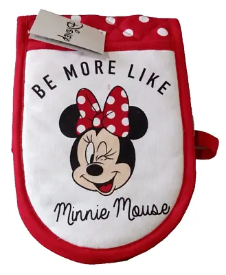 Disney MINNIE MOUSE -  Double Oven Glove Mitt - NEW- Red White Polka Dot Cotton • £5.99