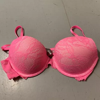 Victoria's Secret Pink Lace Bra BioFit Demi Uplift 34C • $15