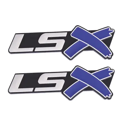 2Pcs Silver Blue LSX Emblem Car Body Fender Rear Trunk Lid Badge Universal • $16.14