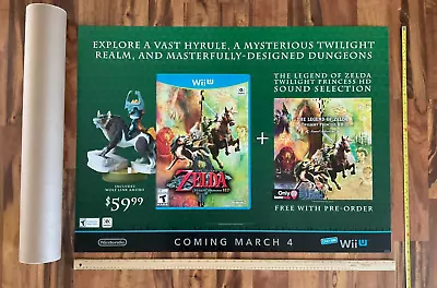 LEGEND OF ZELDA Twilight Princess Video Game Store Display Sign Nintendo Wii U • £52.11