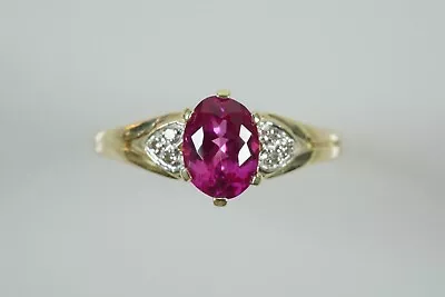 Natural Pink Ceylon Top Quality Sapphire & Diamond Ring 9ct • £330.05