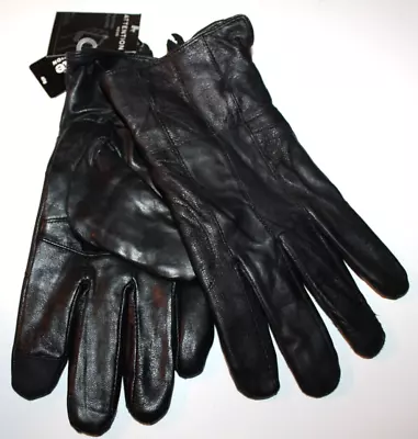 Attention Men's Black Leather Winter Texting Gloves Medium / Large • $18.73