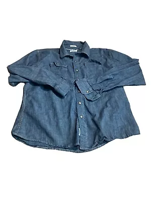 Wrangler Mens Blue Long Sleeve Button Down Shirt Size Xl • $17