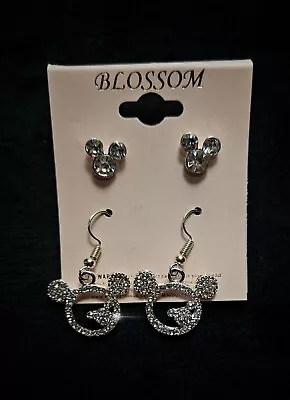 Disney Mickey Mouse  Rhinestone Earrings Set NEW • $9.99