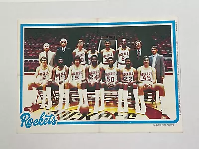 1980 Topps NBA Basketball ROCKETS Team Photo Fold Out 5x7 Poster MOSES MALONE • $10