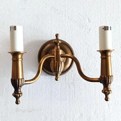 Litecraft Wall Light Edwardian Candle 2 Arm Indoor Fitting E14 - Brass Clearance • £36.99