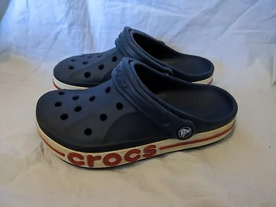 CROCS Bayaband Slide Clogs Sandals Child Size 3-4 Navy Blue Red White  • £5.99