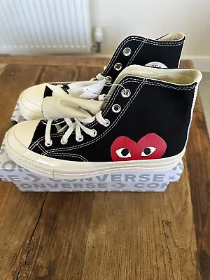 £100 • Buy Converse X Comme Des Garcons CDG Play All Star Chuck Taylor 70 Black Red UK 5.5