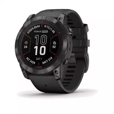 Garmin Fenix 7X Pro Sapphire Solar Edition Carbon Grey Titanium W/Black Band • $1510.92