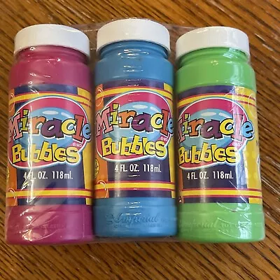 Miracle Bubbles Party 3 Pack 4 Oz Each Imperial Toy Company VTG NOS 2001 • $11