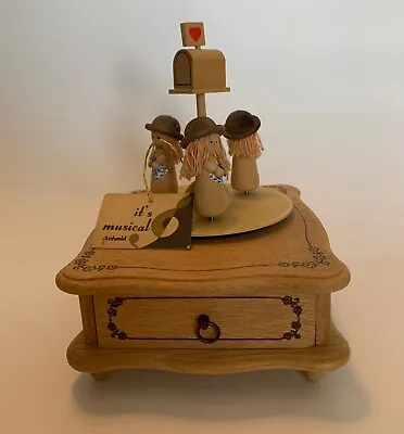 $17.99 • Buy 1970's Vintage Schmid Girl Letter Mailbox Music Box Feelings (Working Condition)