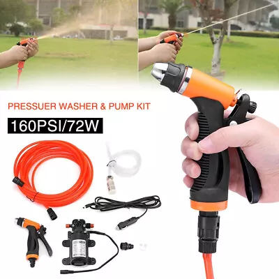 High Pressure Car Washer 12V Water Pump Kit Sprayer Cleaner Wash Hose Portable • £14.99