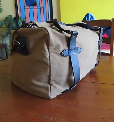 Filson Rugged Twill & Leather Medium Duffle Bag In Tan | Made In USA | RRP £650 • £370