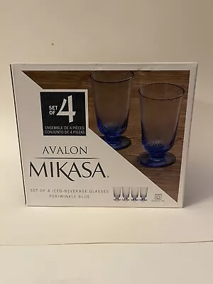 Mikasa Avalon Blue 15oz Iced Beverage Glasses G9101 Set Of 2 • $52.80