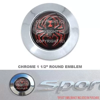 Chrome 1 1/2  Round Adhesive Emblem - Car Truck SUV Motorcycle - WIDOW SPIDER • $5.60