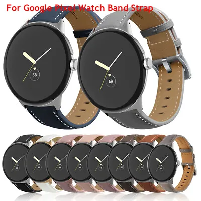 For Google Pixel Watch 1 2 Premium Leather Wrist Band Bracelet Replacement Strap • $19.99