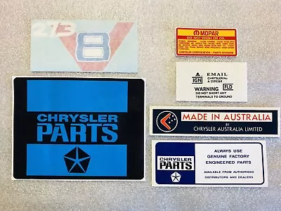 Chrysler Valiant Vc 273 V8 Engine Bay 6 Piece Decal Set - New • $90