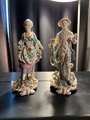 A Pair Of Samson Porcelain Figures In The Chelsea Manner Gilt Decorated Bases • £39.99