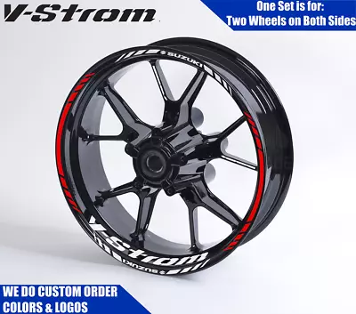 Suzuki V-strom Wheel Decals Rim Stickers Racing Sticker Set Rims Stripes Vstrom • £27.59