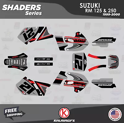 Graphics Kit For SUZUKI RM125 RM250 1999 2000 99 00 SHADERS-Red • $87.99