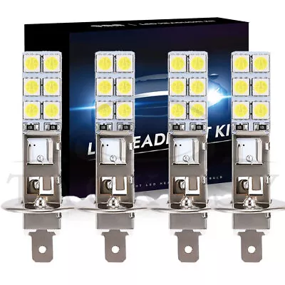 4x H1 LED Headlight Bulbs Conversion Kit High Low Beam Super Bright 6000K White • $9.97