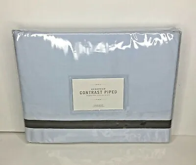 Restoration Hardware European Contrast Piped Crib Skirt Blue & Chocolate NEW $79 • $39.99