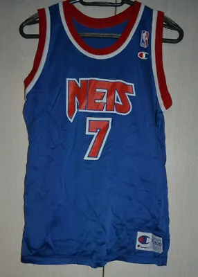 NBA NEW JERSEY NETS 1990`s BASKETBALL  JERSEY CHAMPION ANDERSON #7 XL KIDS • $53.30