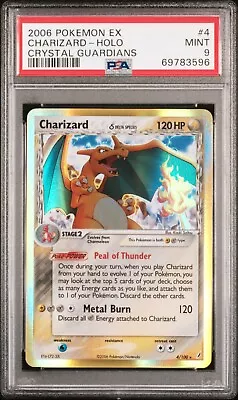 $550 • Buy PSA 9 2006 Pokemon EX Crystal Guardians 4/100 Charizard HOLO RARE