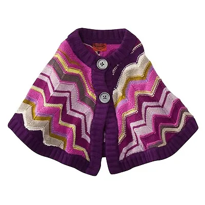 Missoni For Target Girls' Poncho Sweater Crew Sleeveless 2-Button S M L NWT $40! • $19.99