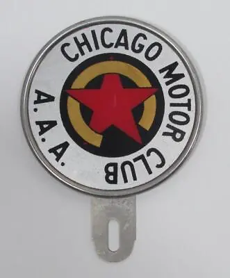 Vintage AAA Chicago Motor Club License Plate Topper A.A.A. Reflexite Corp Metal • $29.99
