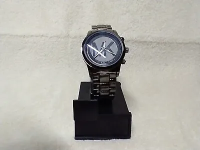 Michael Kors “signature” Hematite Black All S/steel Very Rare Logo Faced Watch • $54.95
