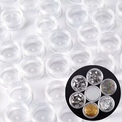 100PCS 3ML Plastic Sample Pot Clear Empty Screw Top Nail Art Glitter Craft New • £10.91