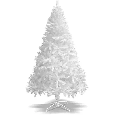 £19.99 • Buy 6ft White Artificial Christmas Tree Bushy Xmas Tree 1000 Branch Tips W/Stand