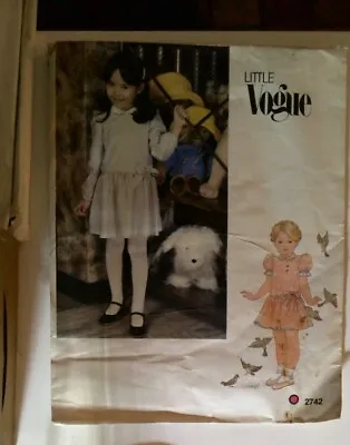 Vintage Sewing Pattern Little Vogue 2742 Childs Party Dress New Uncut FF Size 3 • $9