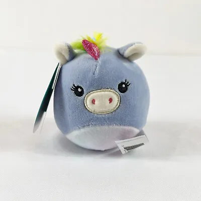 A164 Squishmallow Petula Clip Keychain Unicorn Pony Plush 4  Stuffed Toy Lovey • $8.88