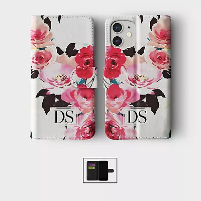 Personalised Flip Wallet Phone Case For Iphone 15 14 13 12 11 Se 8 Wild Flowers • £8.99