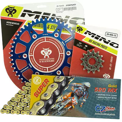 Yamaha YZ250X 2016 - 2022 Mino 14T/50T Gold MX CZ Chain & Blue Alloy Sprocket Ki • $219.95