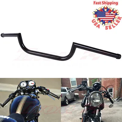 7/8  Motorcycle Handlebar Rising Drag Handle Bar Cruiser Cafe Racer Bobber Black • $42.25