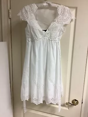 BCBG MAXAZRIA White Cap Sleeve Eyelet Short EASTER Dress Size Small NEW Lace • $65