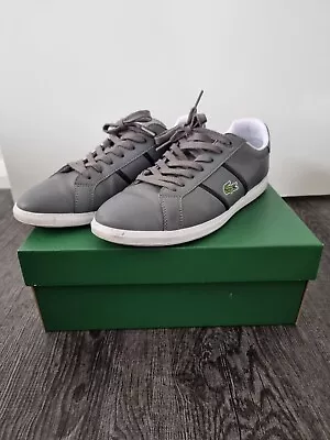 LACOSTE Lerond Men's Casual Leather Shoes In Grey Size AU8.5 -US 9.5 • $70