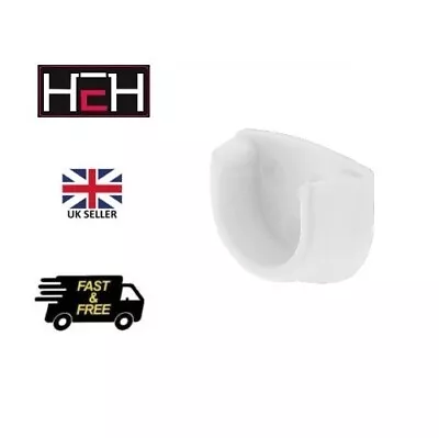 White Rail End Supports Brackets For Use With Ø 20 Mm Round Wardrobe Rails • £2.79