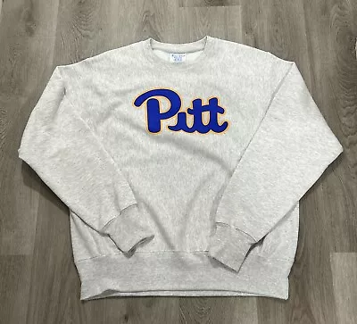 Vintage Pitt Panthers Champion Reverse Weave Gray Crewneck Sweatshirt Men Sz M • $39.99