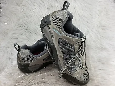 MERRELL Yokota Vent Ice Dream Blue Gray Suede Leather Trail Outdoor Size 9.5 • $28.99