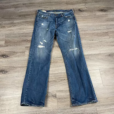 Abercrombie & Fitch Men's Kilburn Low Rise Boot Cut Jeans Size 34x34 Blue • $35