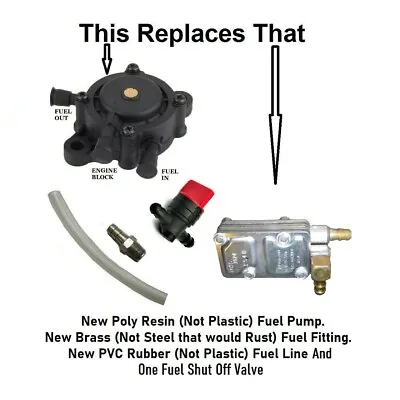 Toro Fuel Pump Walbro Replacement Kit Fuel Vacuum Line And Brass Fitting Adapter • $29.99