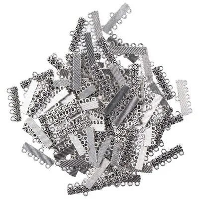 100Pcs 5 Strand Slide Lock ClaspMetal Clasp Tube LockNecklace Connector Cha... • $22.13