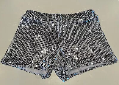 Spirit Halloween Silver Sequined Shorts Size S • $12